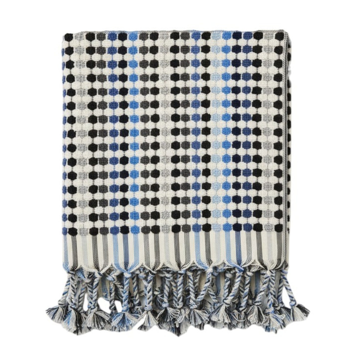 Turkish Hammam Bath Terry Towel Indigo Shades Dotted