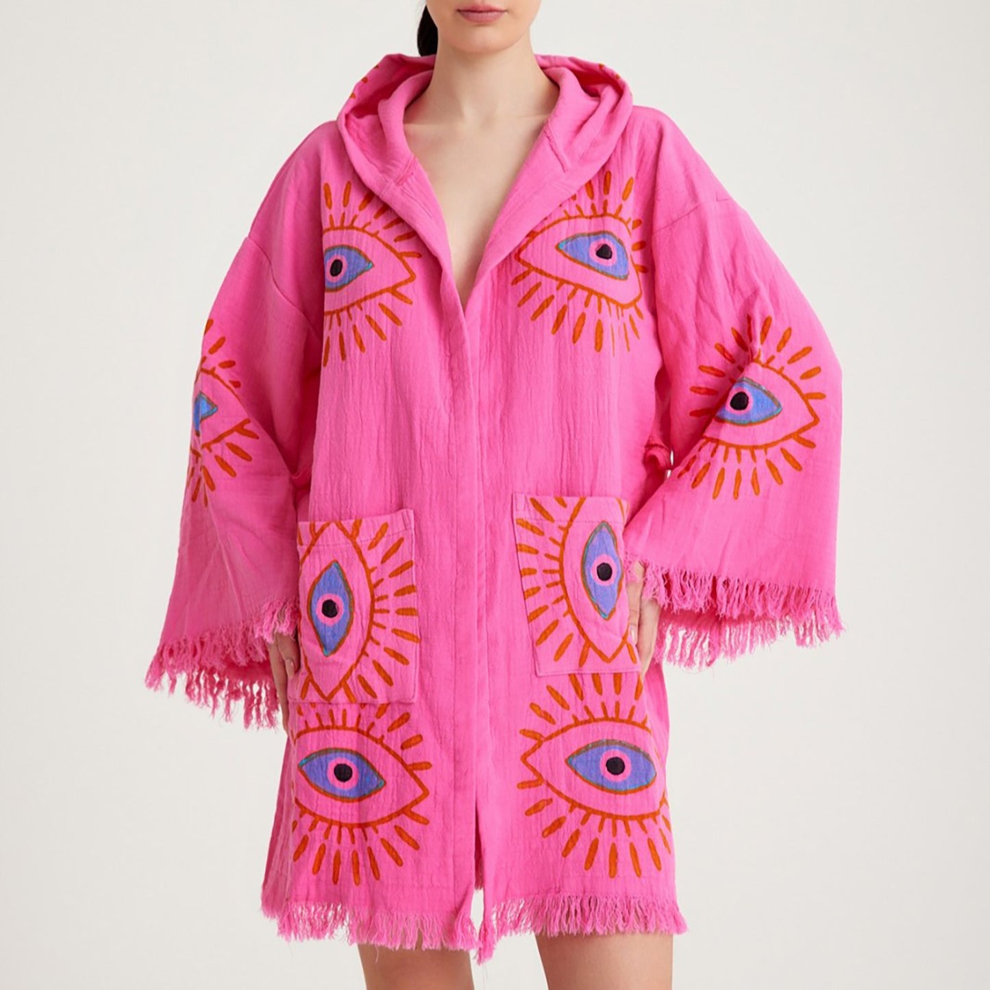 Natural Turkish Cotton Handmade Eye Kimono Set