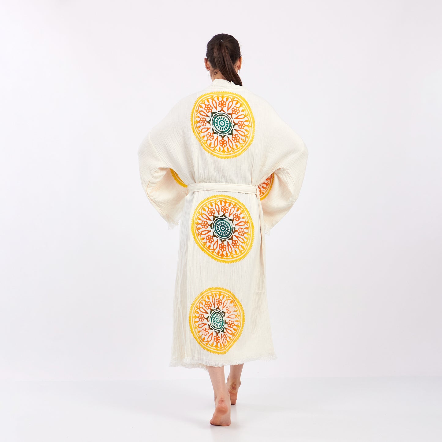 Turkish Towel Kimono Kaftan Bathrobe - Kimono Robe Sun Design