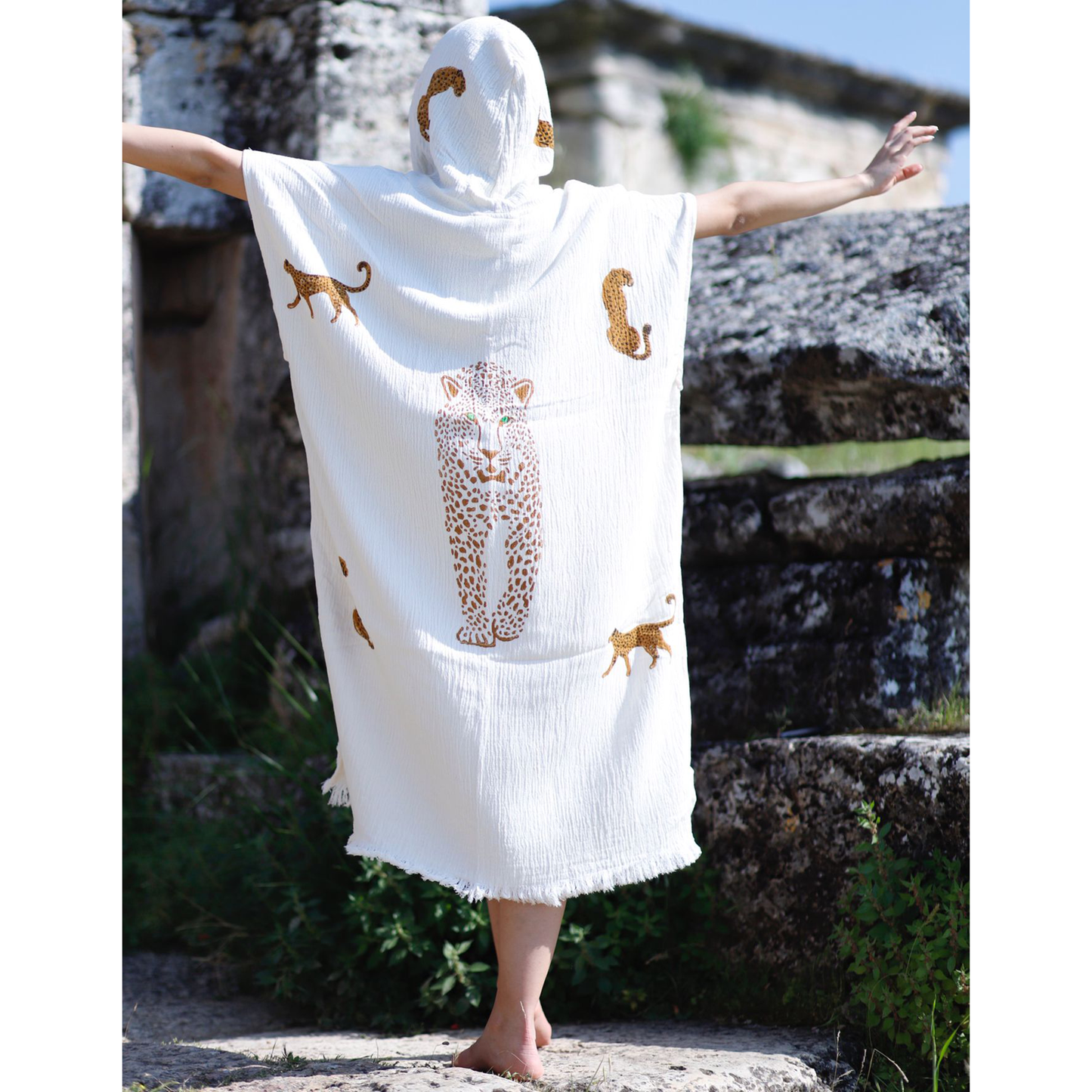 Turkish Towel Surf Poncho, Beach Poncho, Changing Poncho, Organic Cotton Muslin