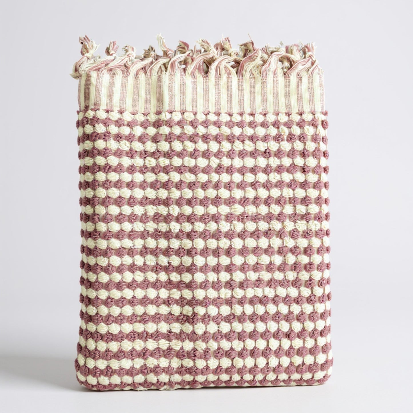 Turkish Terry Hammam Towel in Rose Pink Dotted Design – Luxury Cotton Bath Towel with Matching Hand Towel and Bathrobe Available Online