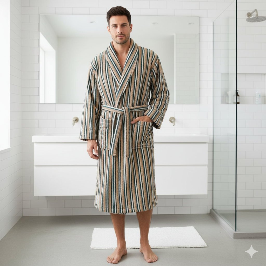 Turkish Terry Towel Unisex Bathrobe – One Size Fits All