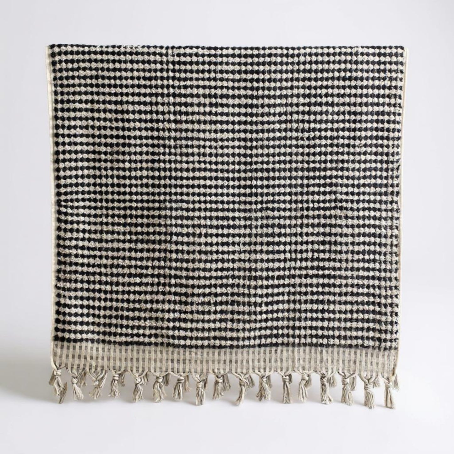 Turkish Terry Towel Hammam Towel Bath Towel Black White Dotted Hand Woven Natural Turkish Cotton
