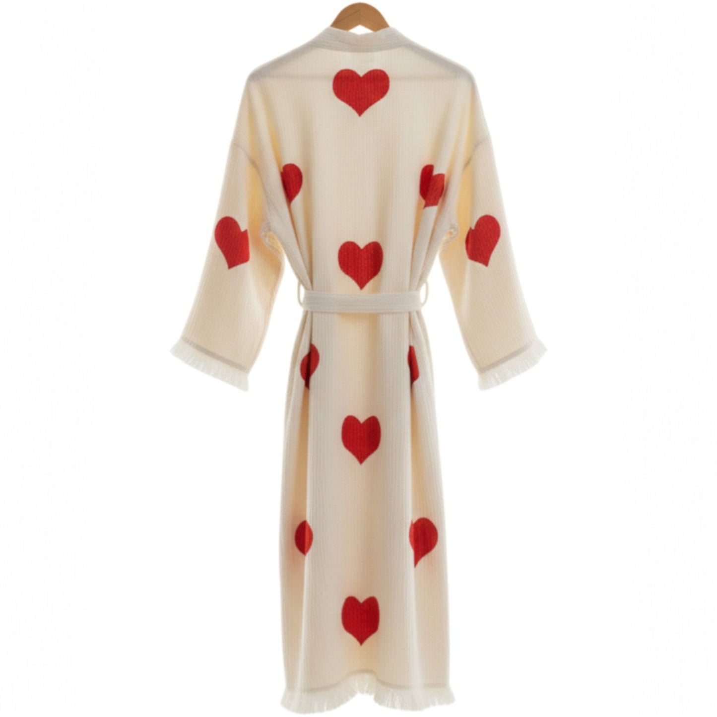 Valentine Days Turkish Towel Kimono Robe Kaftan Heart Design