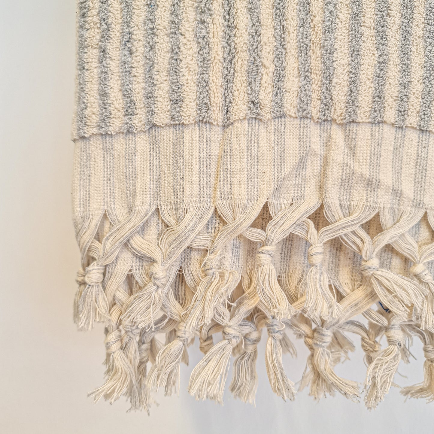 Turkish Hammam Bath Terry Towels Grey Stripe