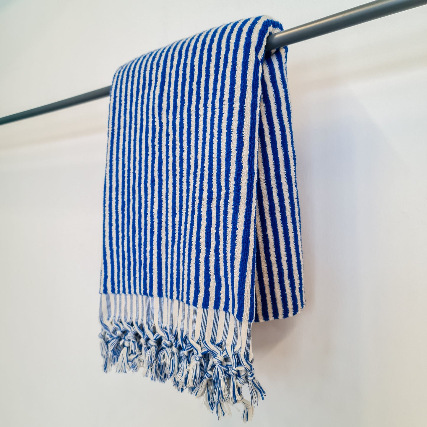 Turkish Hammam Bath Terry Towels Indigo Stripe