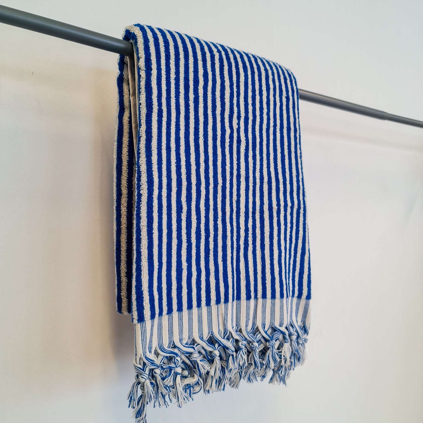 Turkish Hammam Bath Terry Towels Indigo Stripe