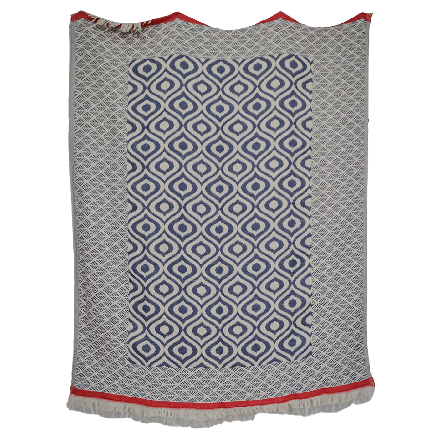 Ikat Design Turkish Towel Throw Blanket Blue