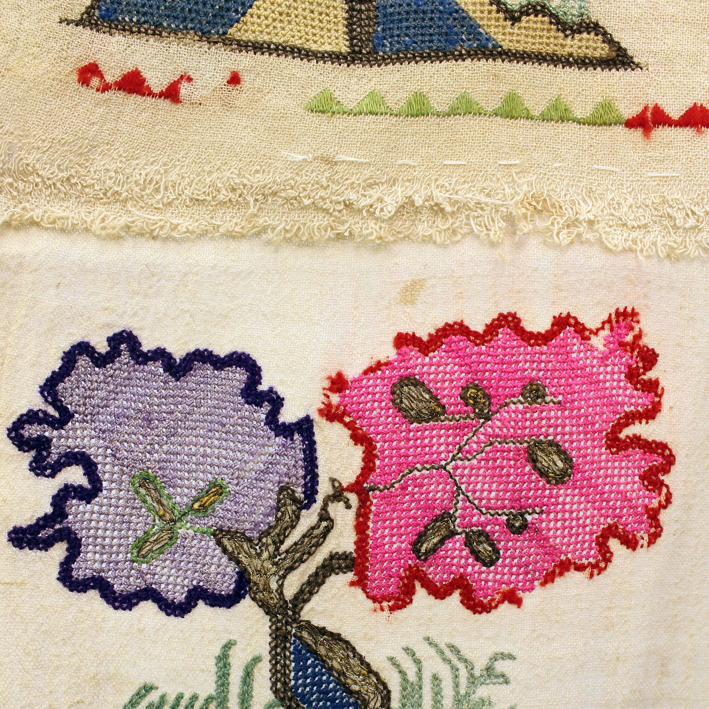 Antique Ottoman Embroidered Yaglik Napkin or Waist Sash