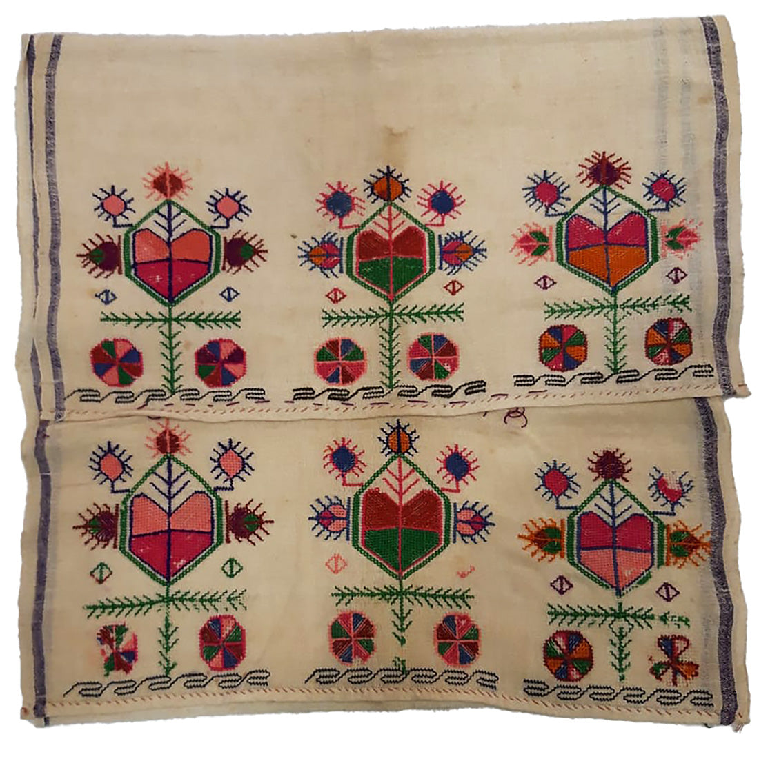 Antique Original Handmade Ottoman Silk Decorated Textile