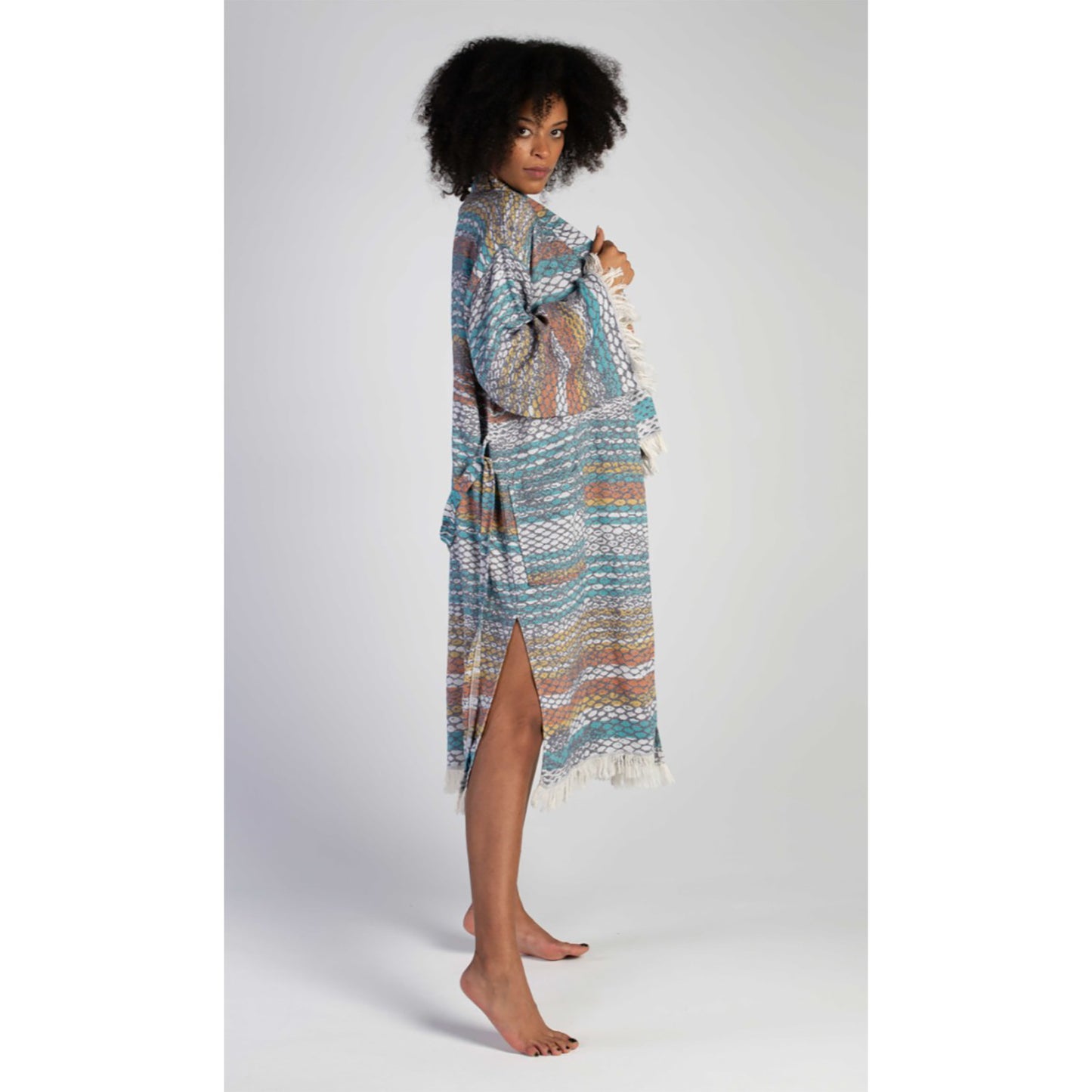 Bathrobe Kimono Turkish Towel Multicolor
