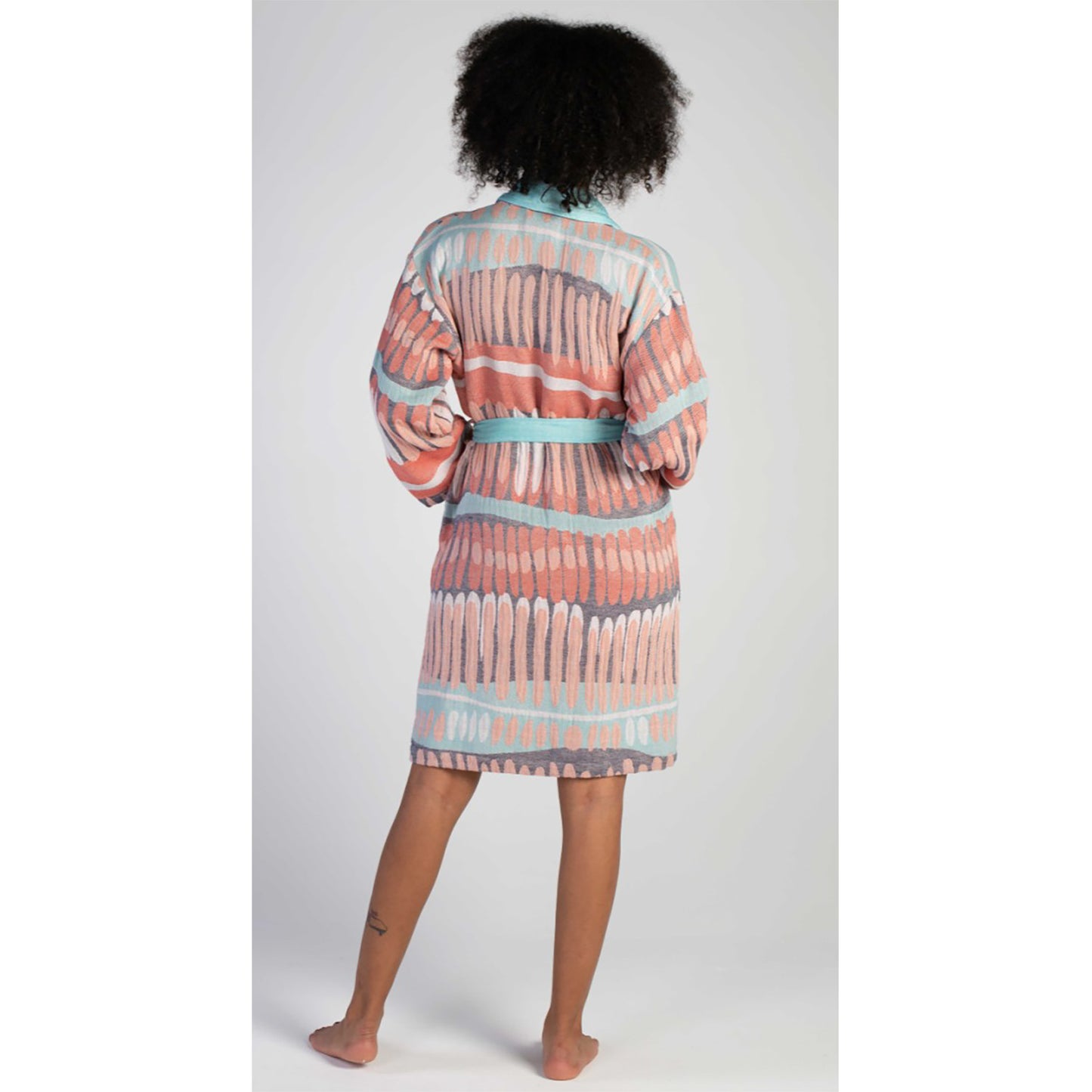 Bathrobe Kimono Turkish Towel Turquoise