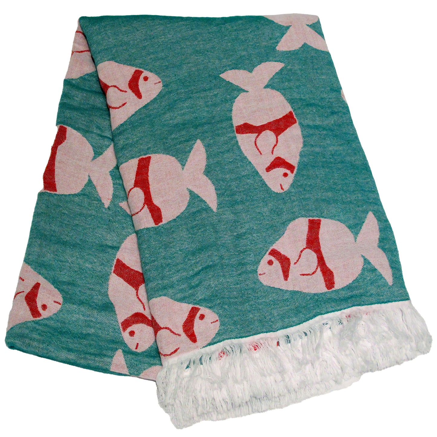 Green Fish Pestemal Turkish Towel