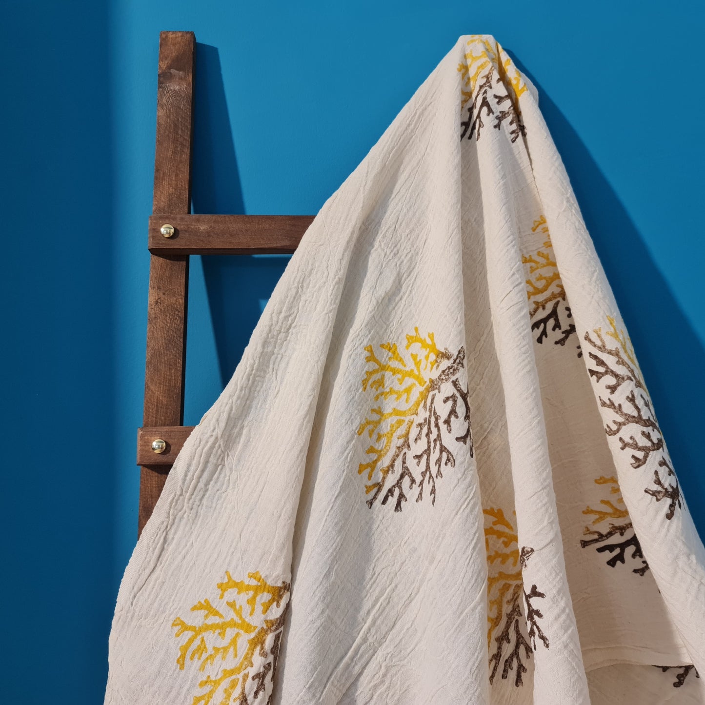 Hand Print 3D Coral Design Turkish Towel Pestemal