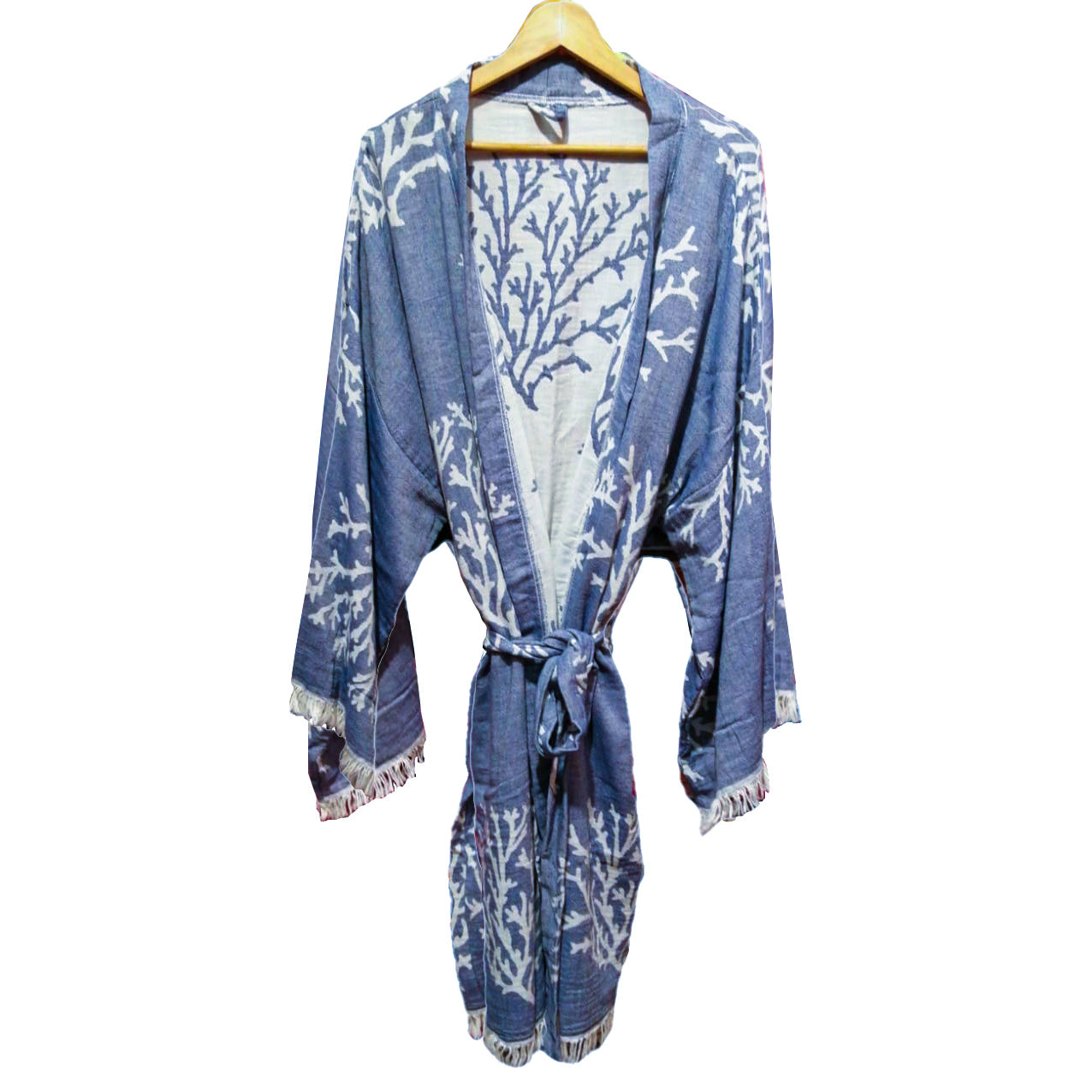 Hand-Woven Natural Cotton Turkish Towel Kimono