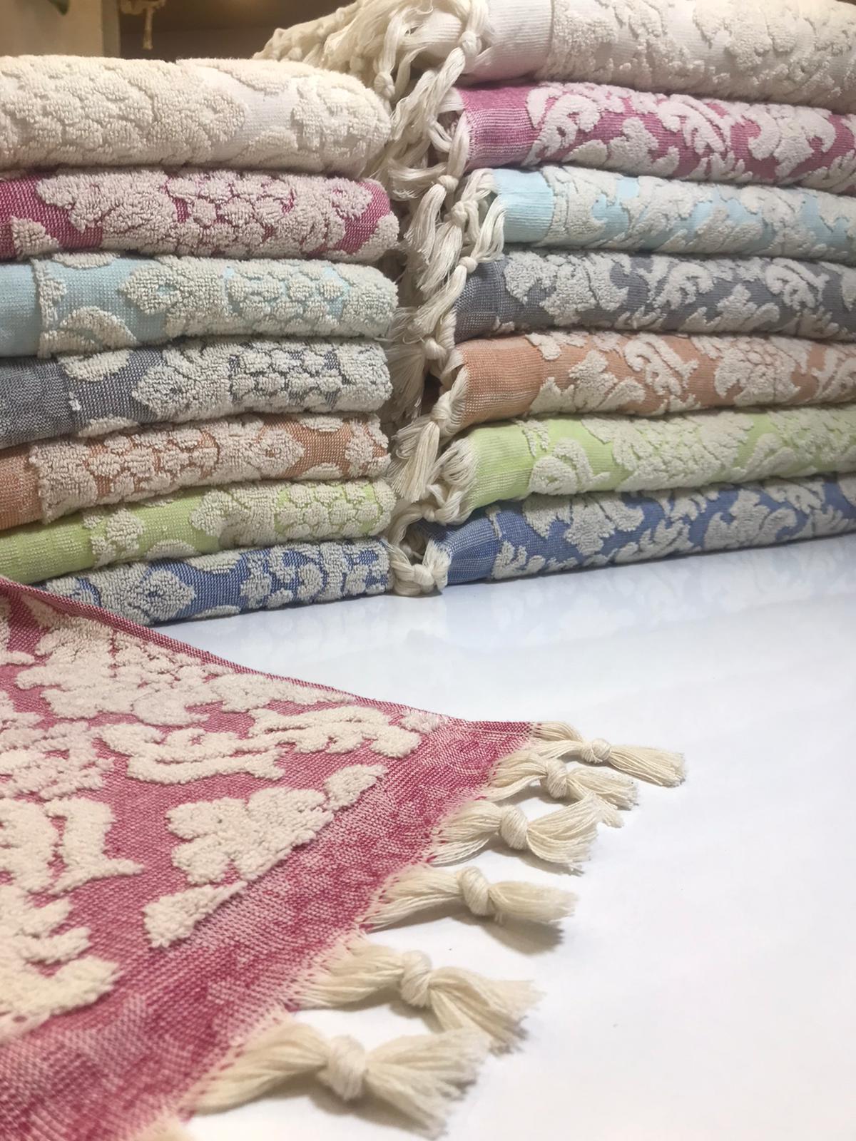 Damascus Design Natural Cotton Turkish Terry Bath Towel