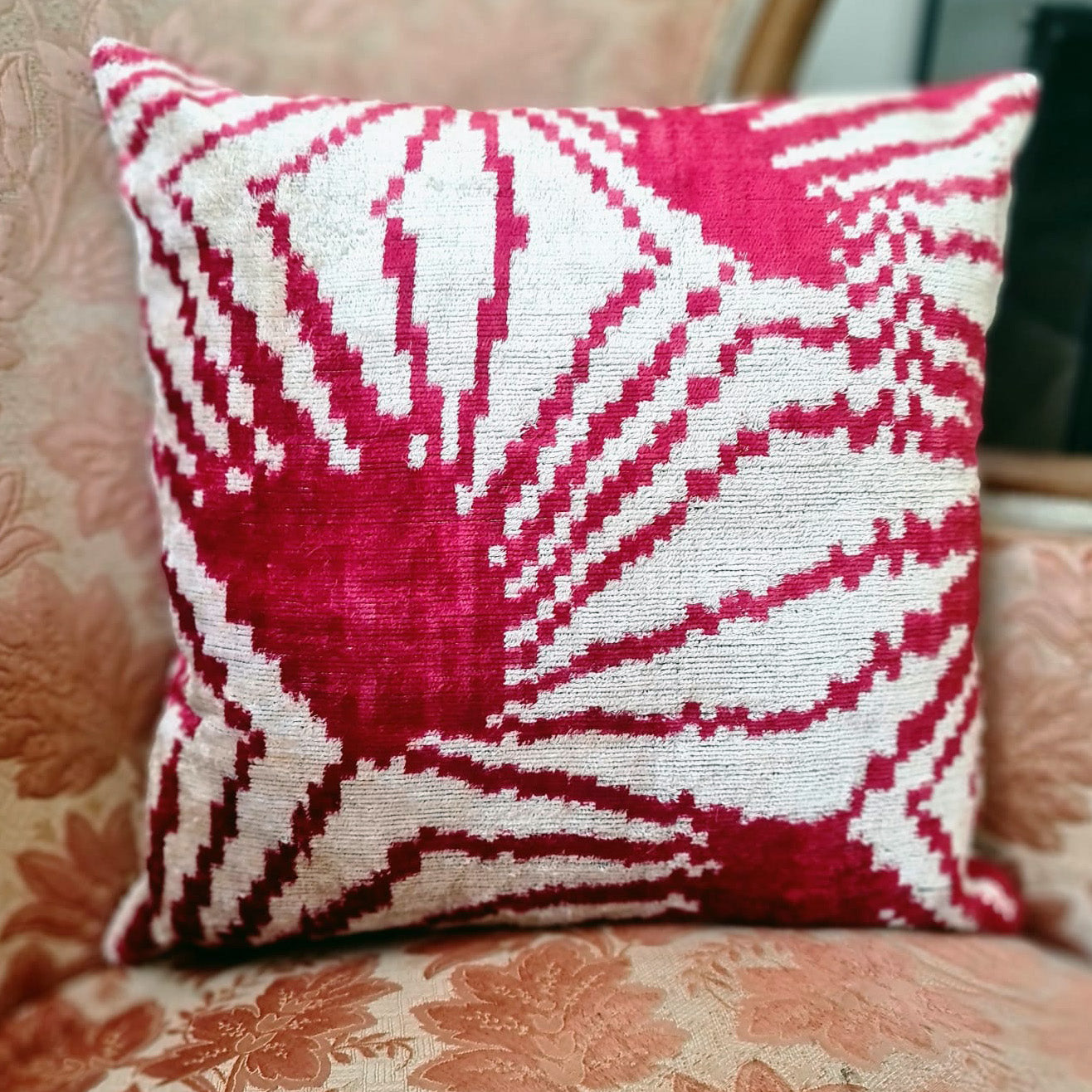 Silk Ikat Velvet Cushion Cover