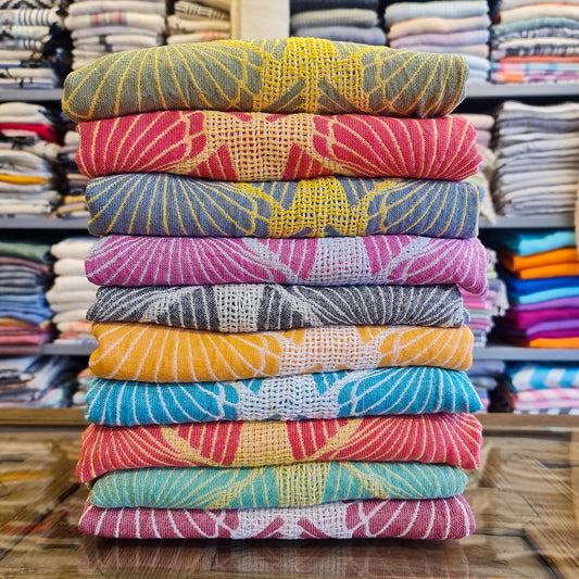 Jacquard Design Natural Cotton Turkish Towel Pestemal