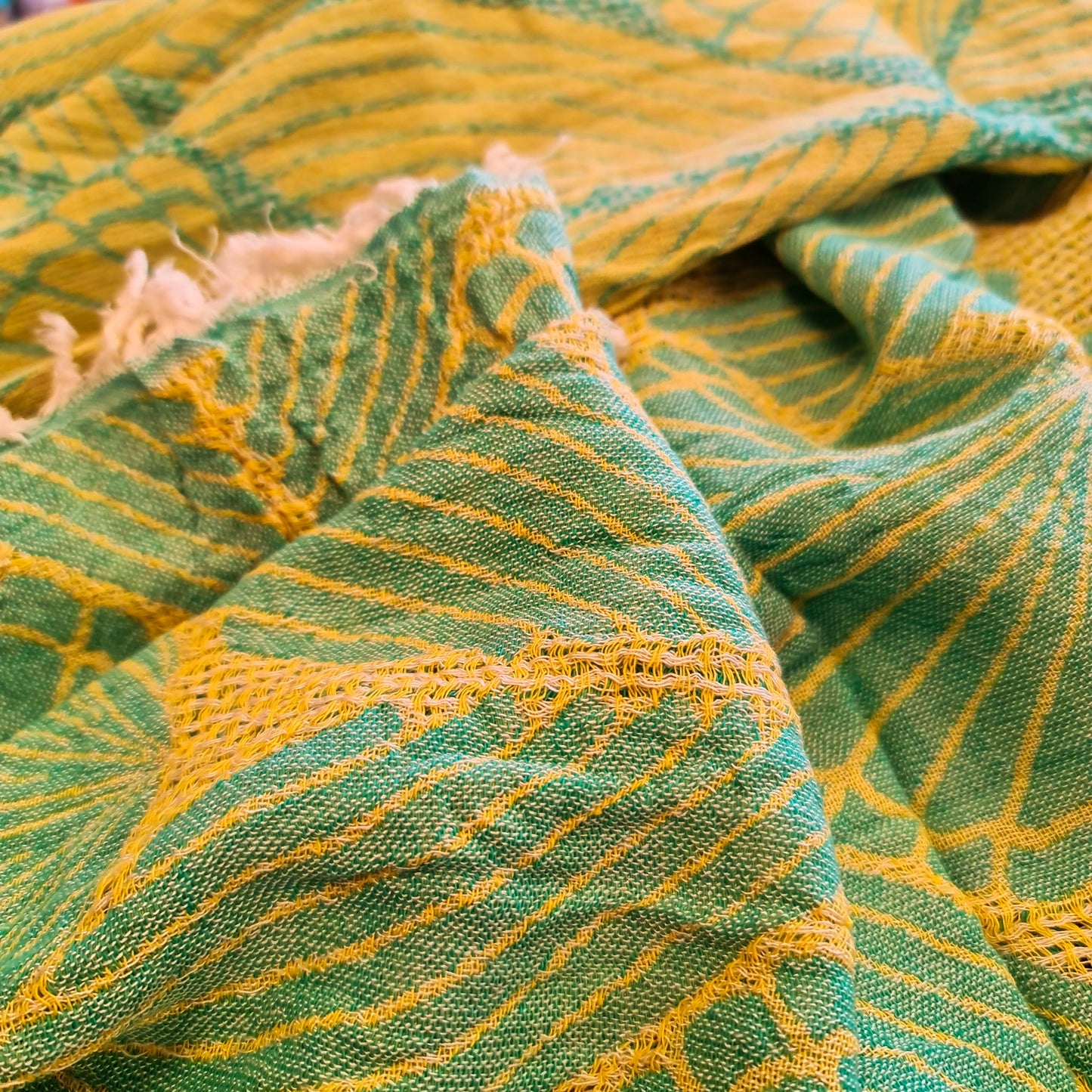 Jacquard Design Natural Cotton Turkish Towel Pestemal
