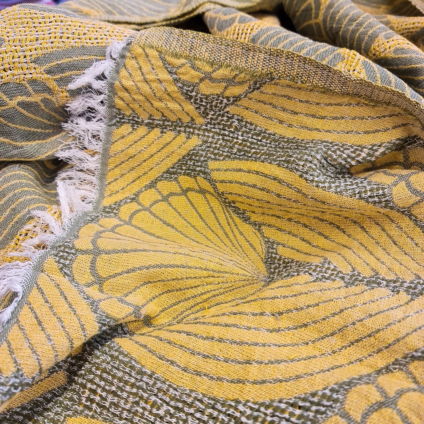 Jacquard Design Natural Cotton Turkish Towel Pestemal