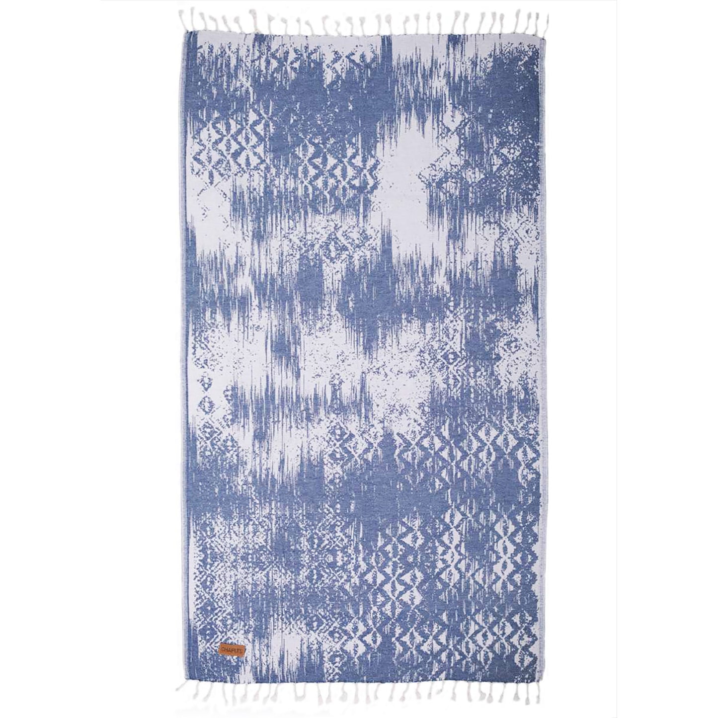 Jacquard Design Natural Cotton Turkish Towel Pestemal Indigo