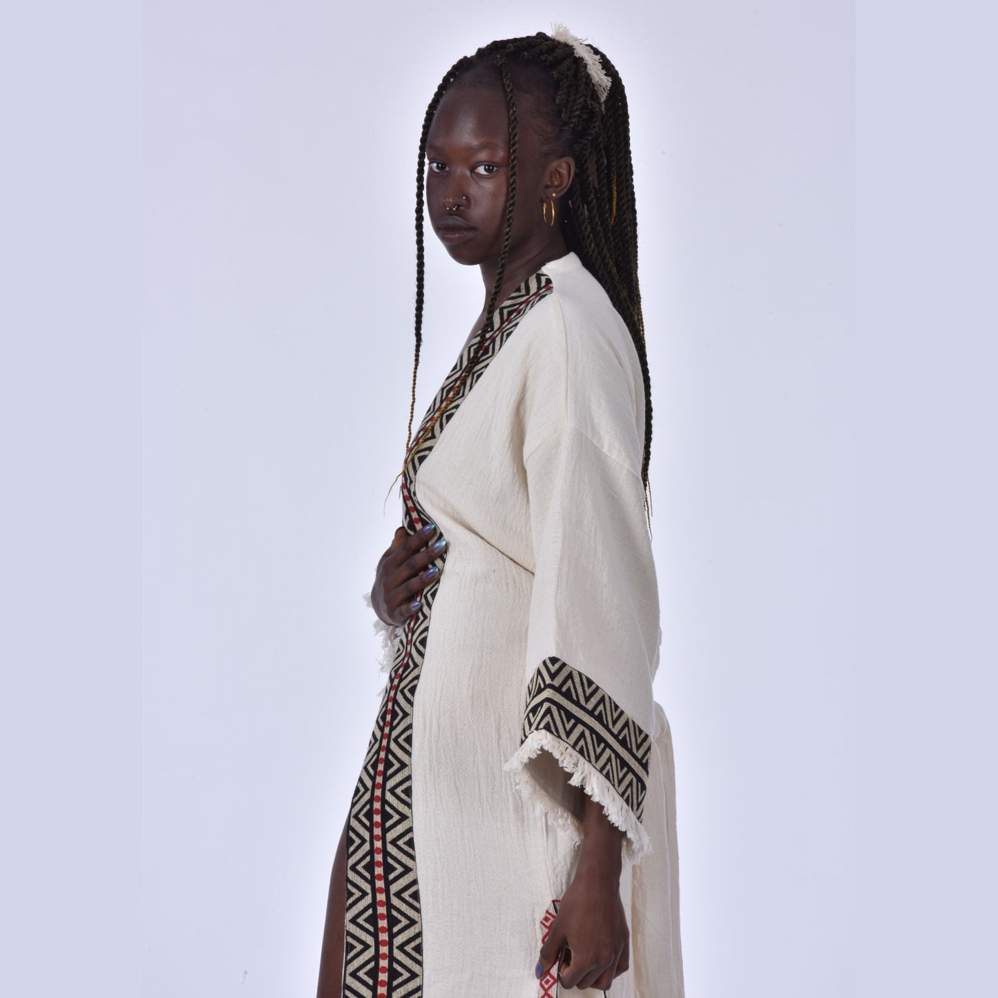 Kaftan Kimono Hand Made Borders Hand Woven