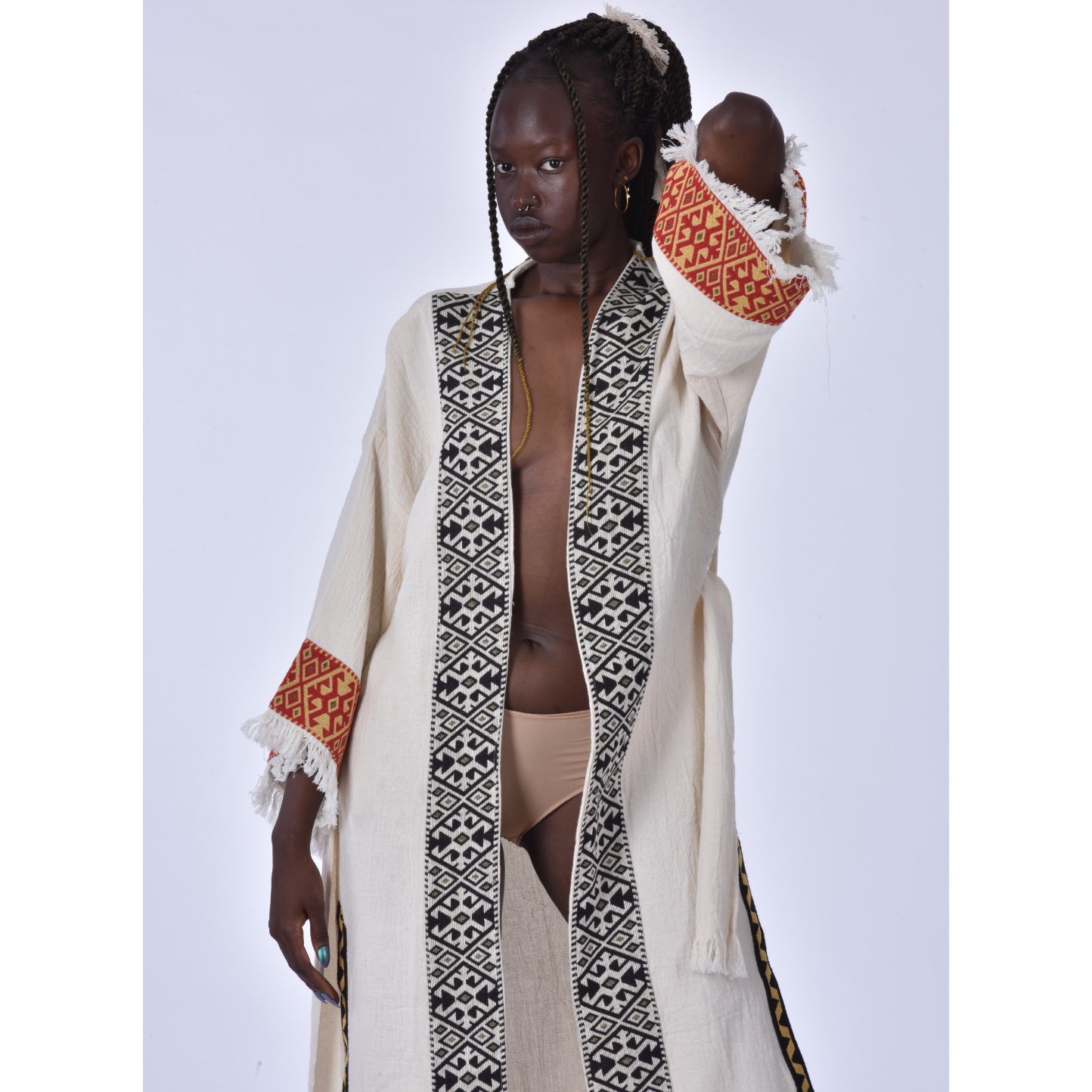 Kaftan Kimono With Kilim Fabric Borders