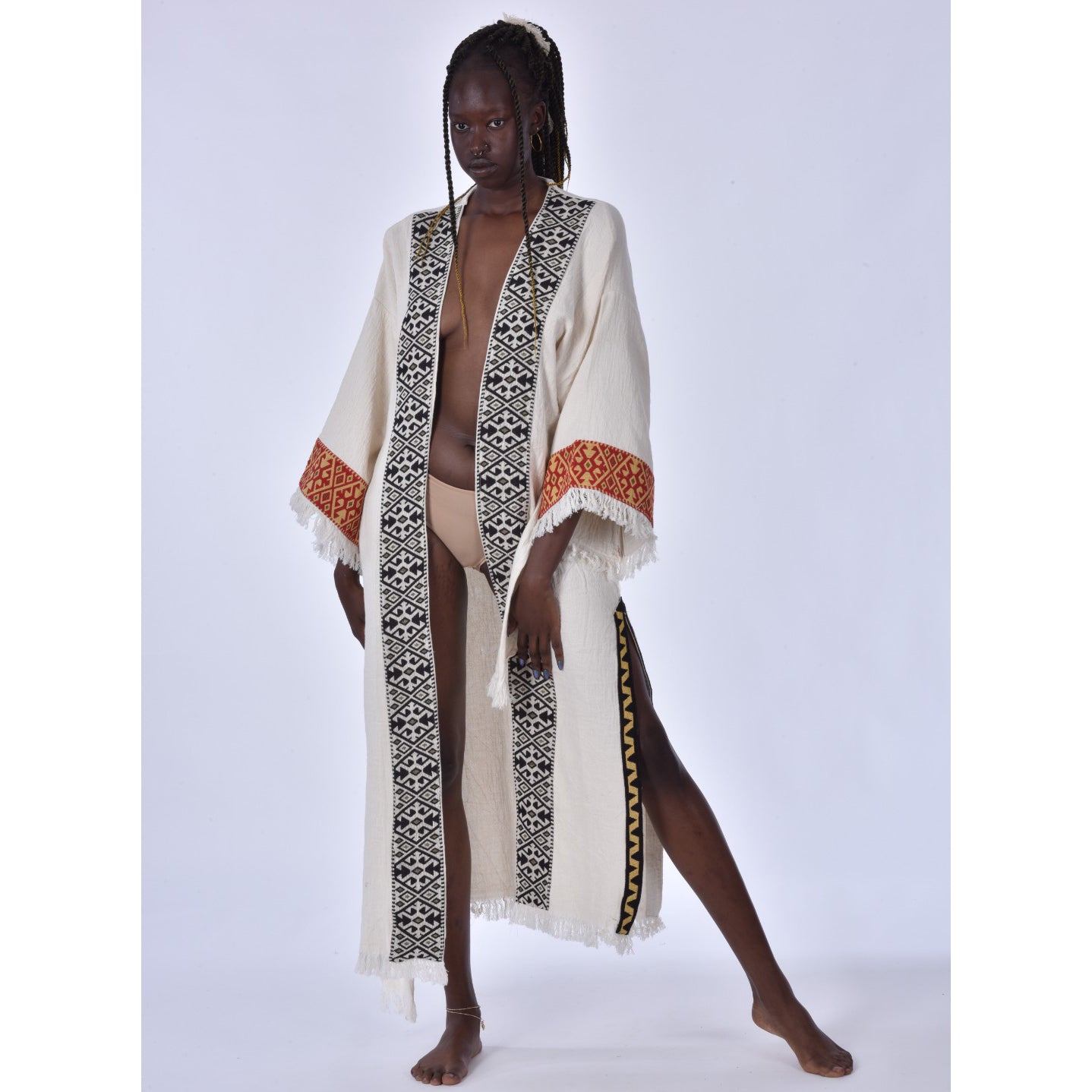 Kaftan Kimono With Kilim Fabric Borders