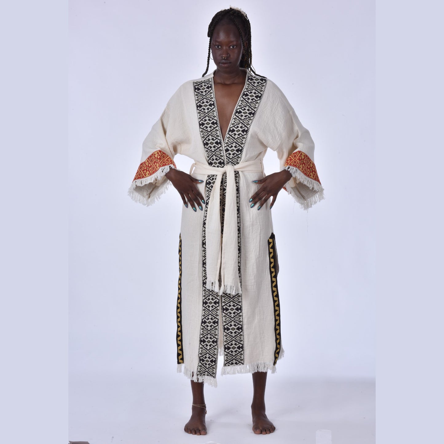 Kaftan Kimono With Kilim Fabric Borders