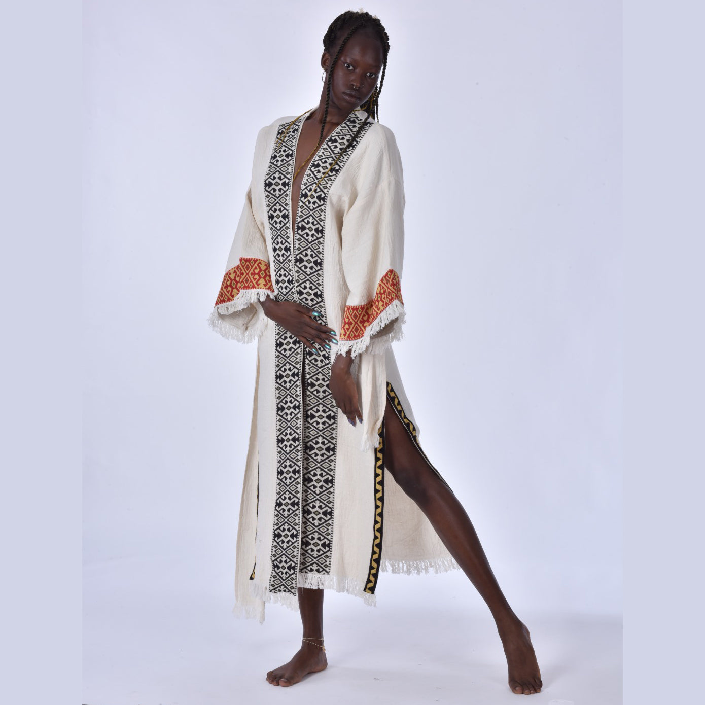 Kaftan Kimono With Kilim Fabric Borders