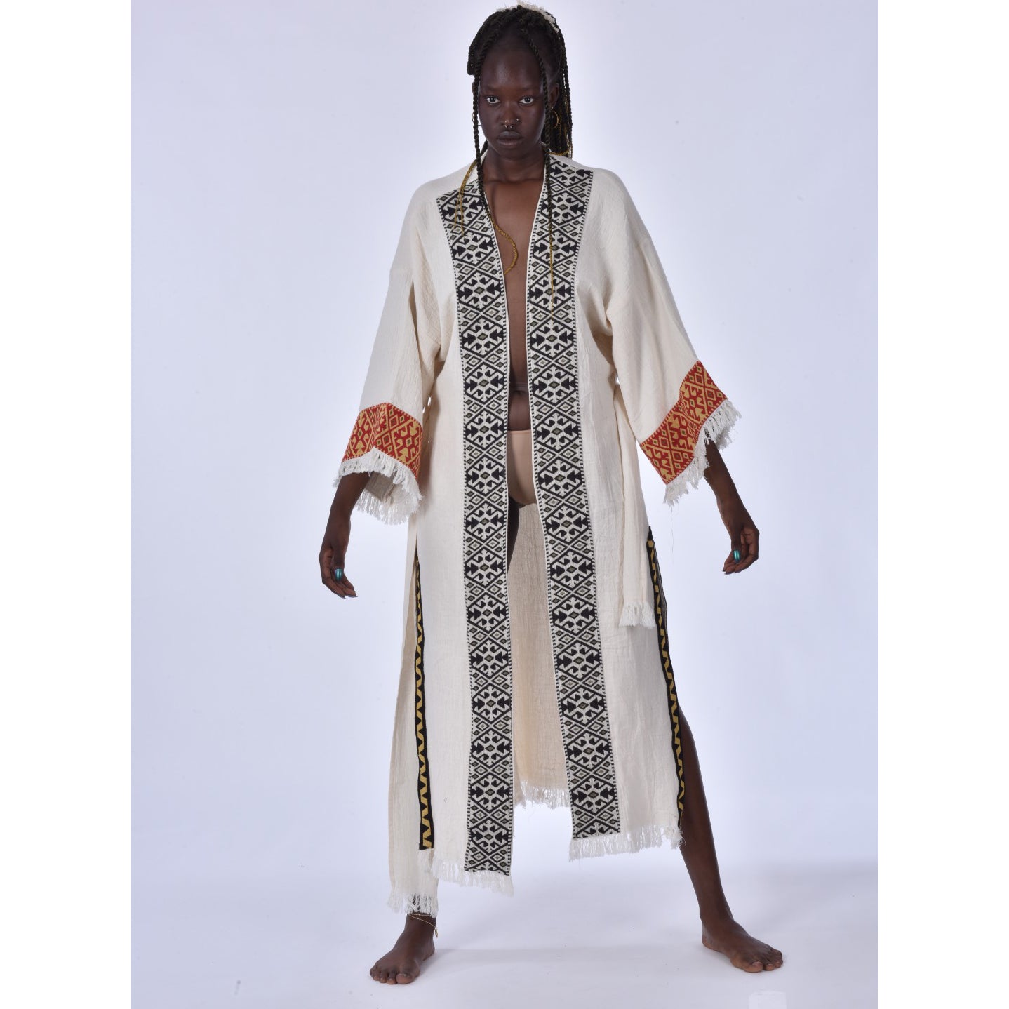 Kaftan Kimono With Kilim Fabric Borders