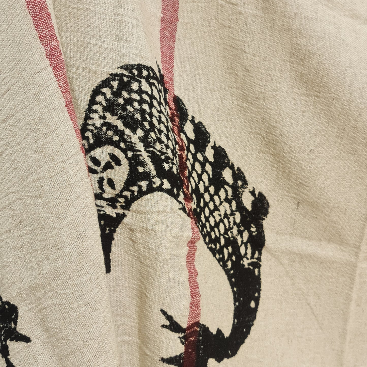 Linen Turkish Towel Pestemal Shahmaran Pattern