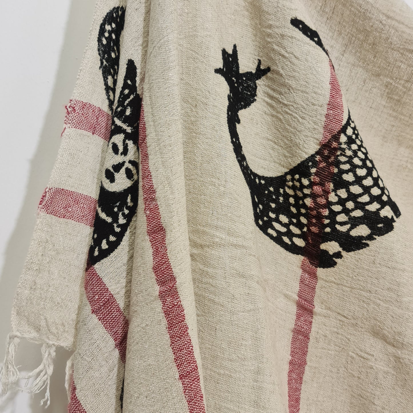 Linen Turkish Towel Pestemal Shahmaran Pattern