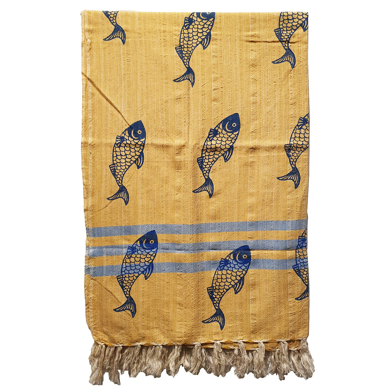 Linen Turkish Towel Pestemal Fish Pattern