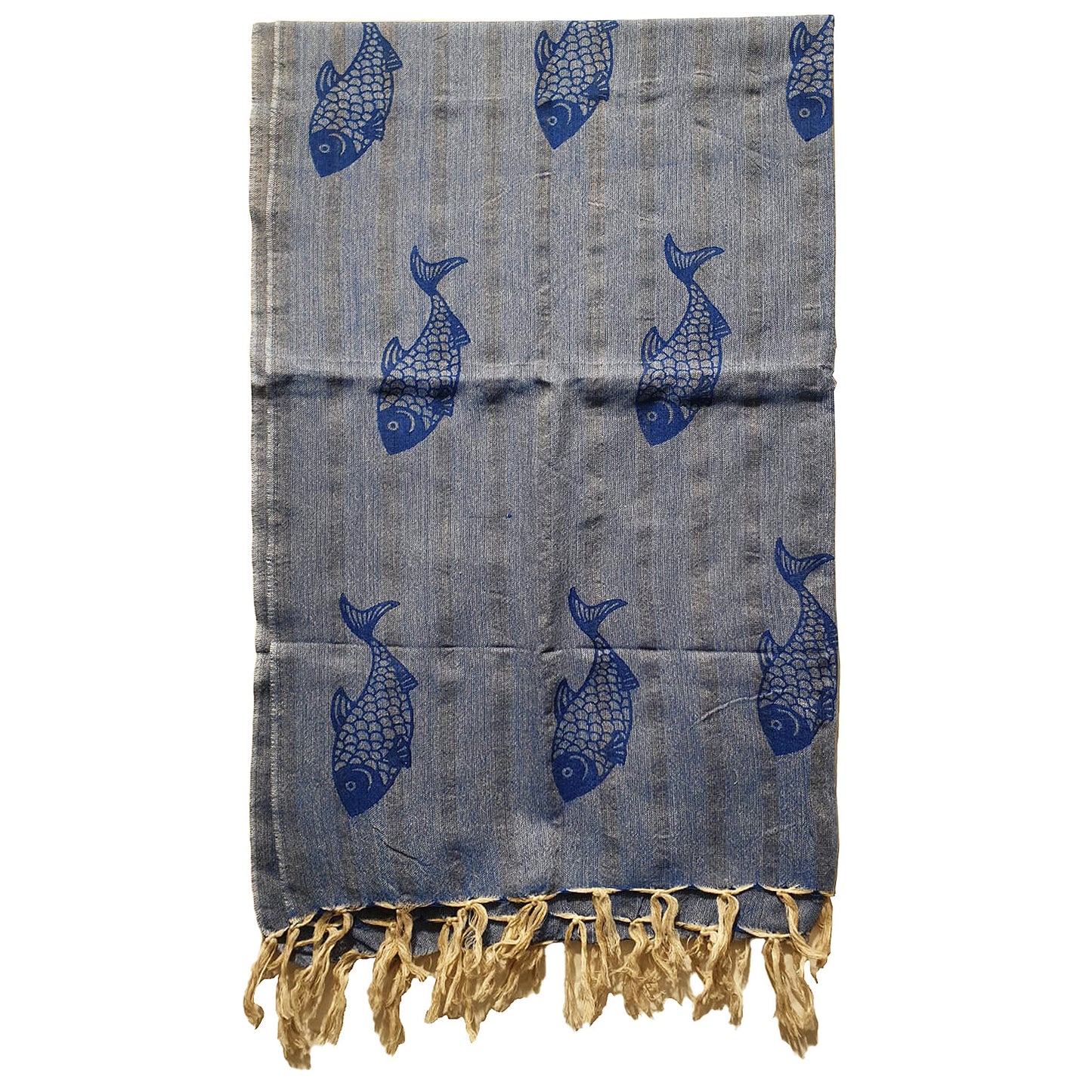 Linen Turkish Towel Pestemal Fish Pattern