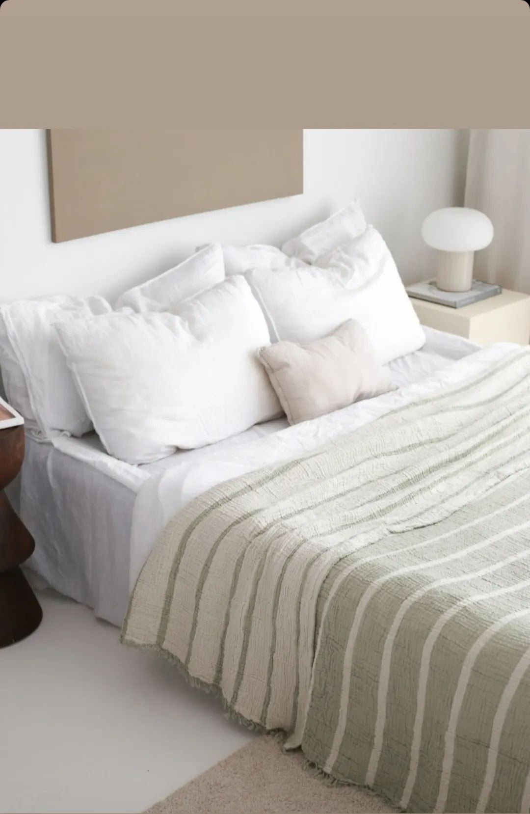 Muslin Natural Cotton Blanket Pillow Set Stripe Gauze Blanket for Adult