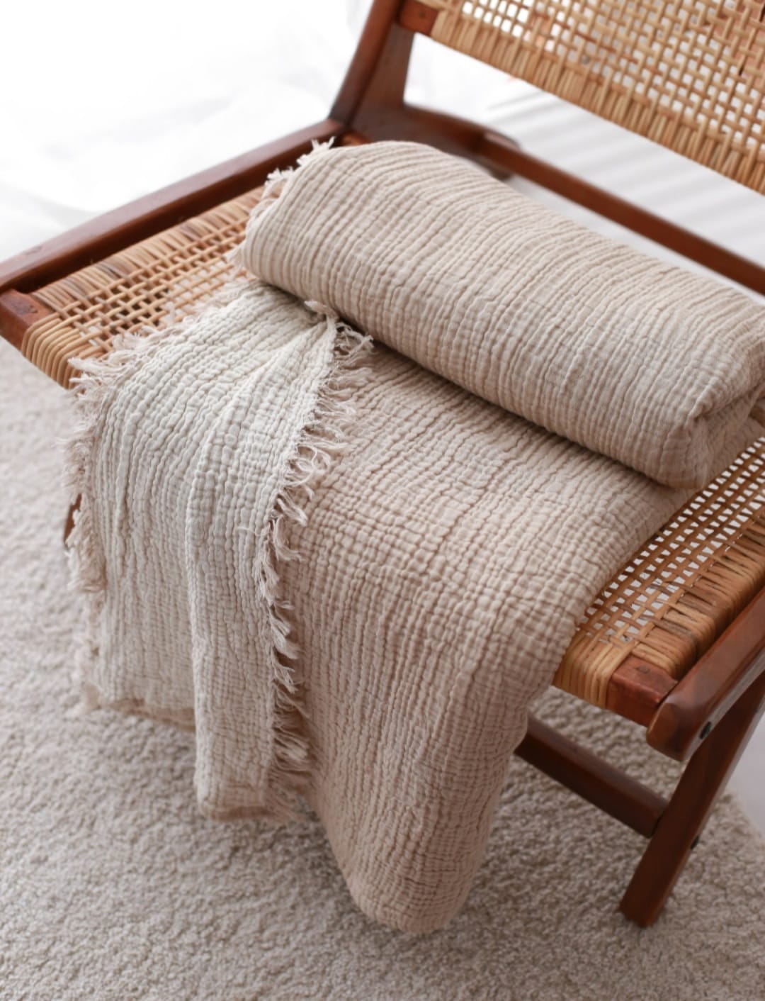 Muslin Natural Cotton Throw Blanket Gauze Blanket – Dervis Natural Textile