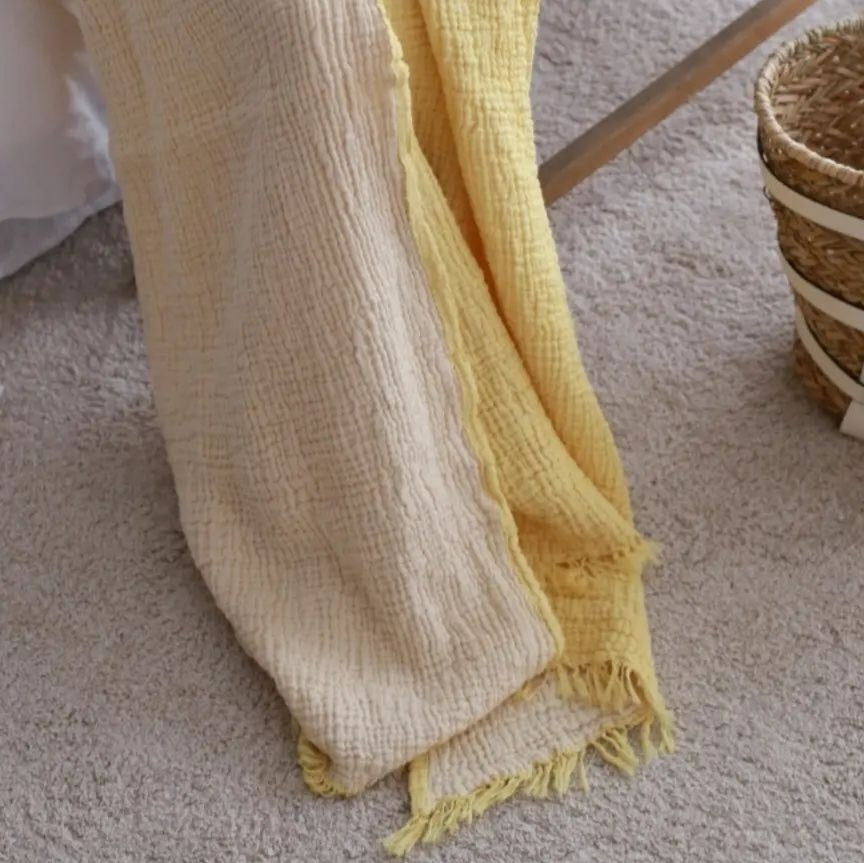 Muslin Natural Cotton Throw Blanket Gauze Blanket