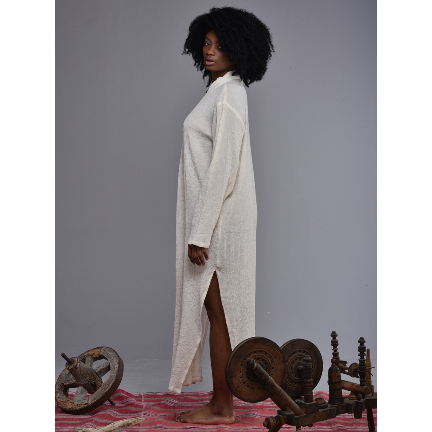 Natural Cotton Hand Embroidered Kimono