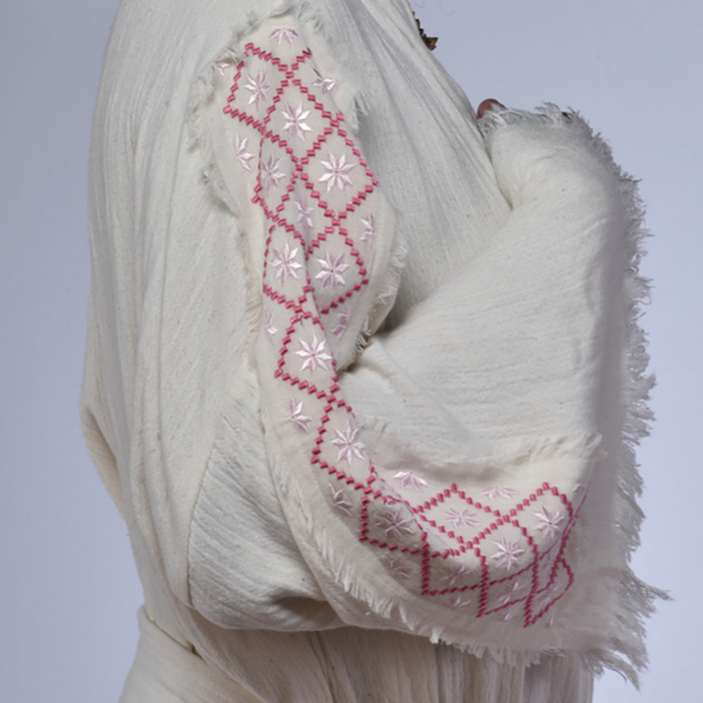 Natural Cotton Hand Embroidered Kimono