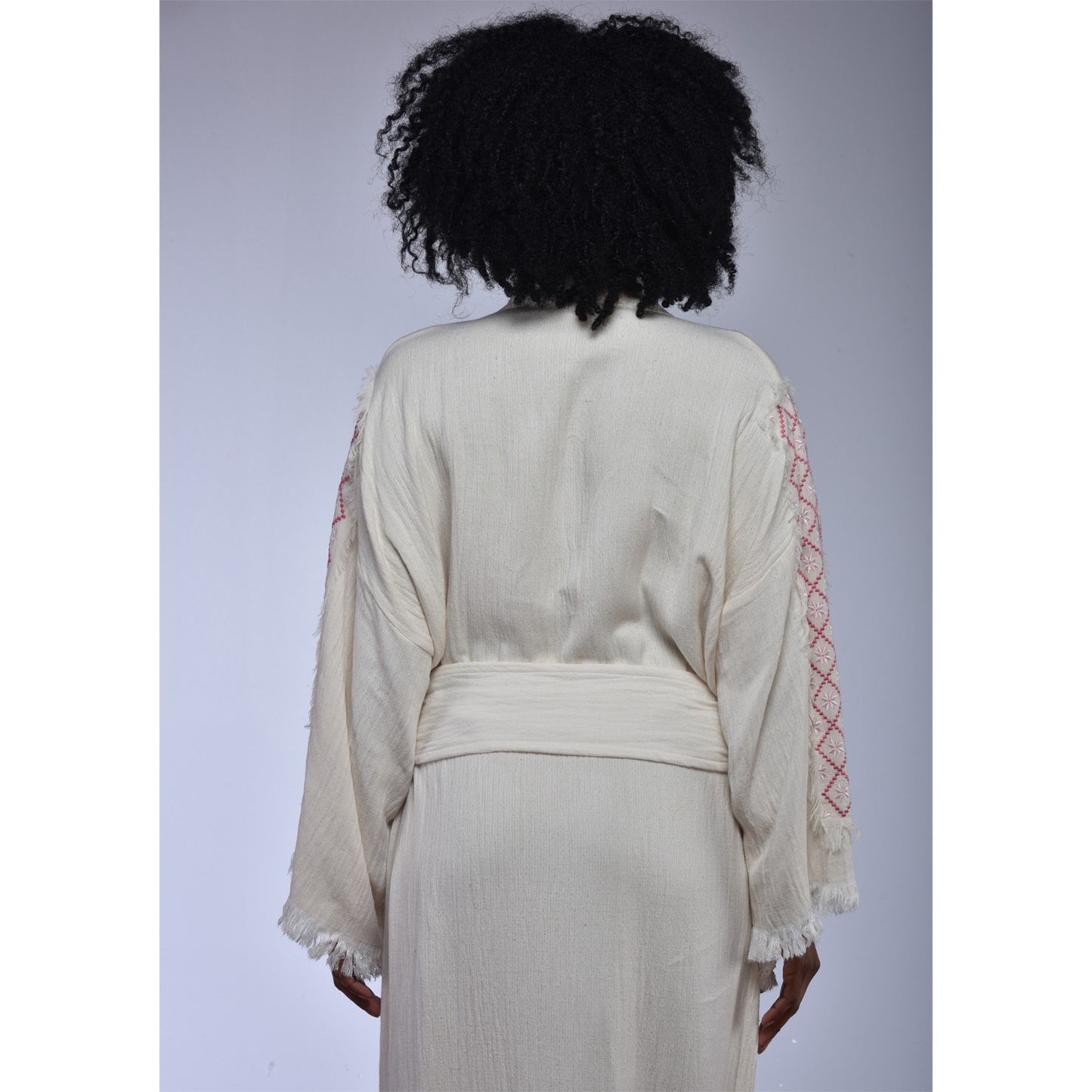 Natural Cotton Hand Embroidered Kimono