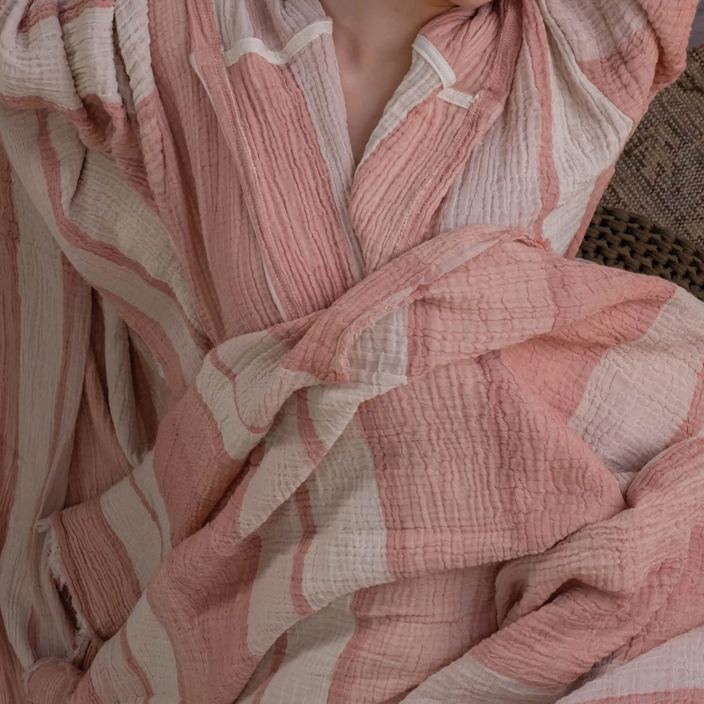 Natural Cotton Muslin Bathrobe
