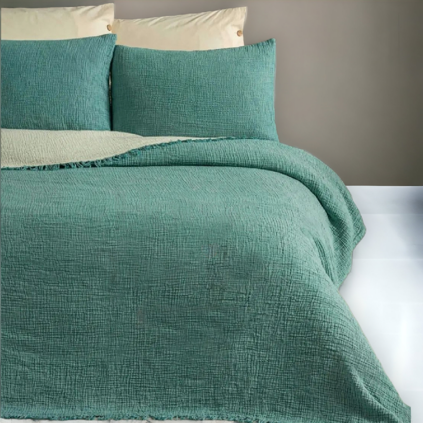 Natural Cotton Muslin Bedding for Adults Gauze Bed Cover Pillows