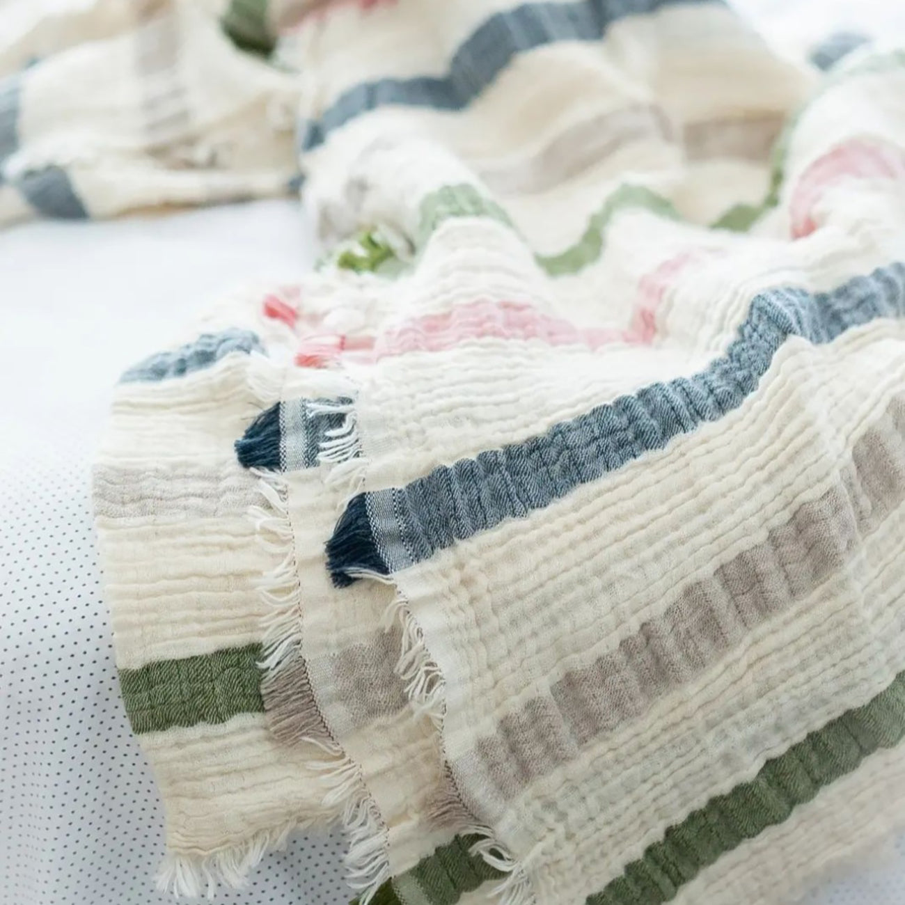 Natural Cotton Muslin Blanket Gauze Blanket Stripes