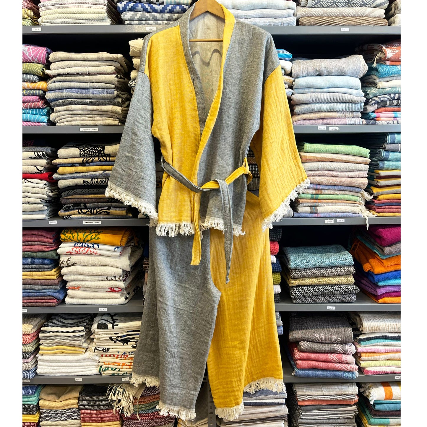 Natural Cotton Muslin Jacket Pants Set