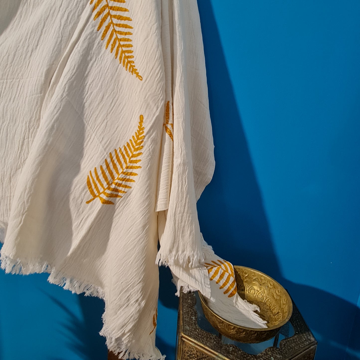 Natural Cotton Turkish Towel Pestemal Leave Design
