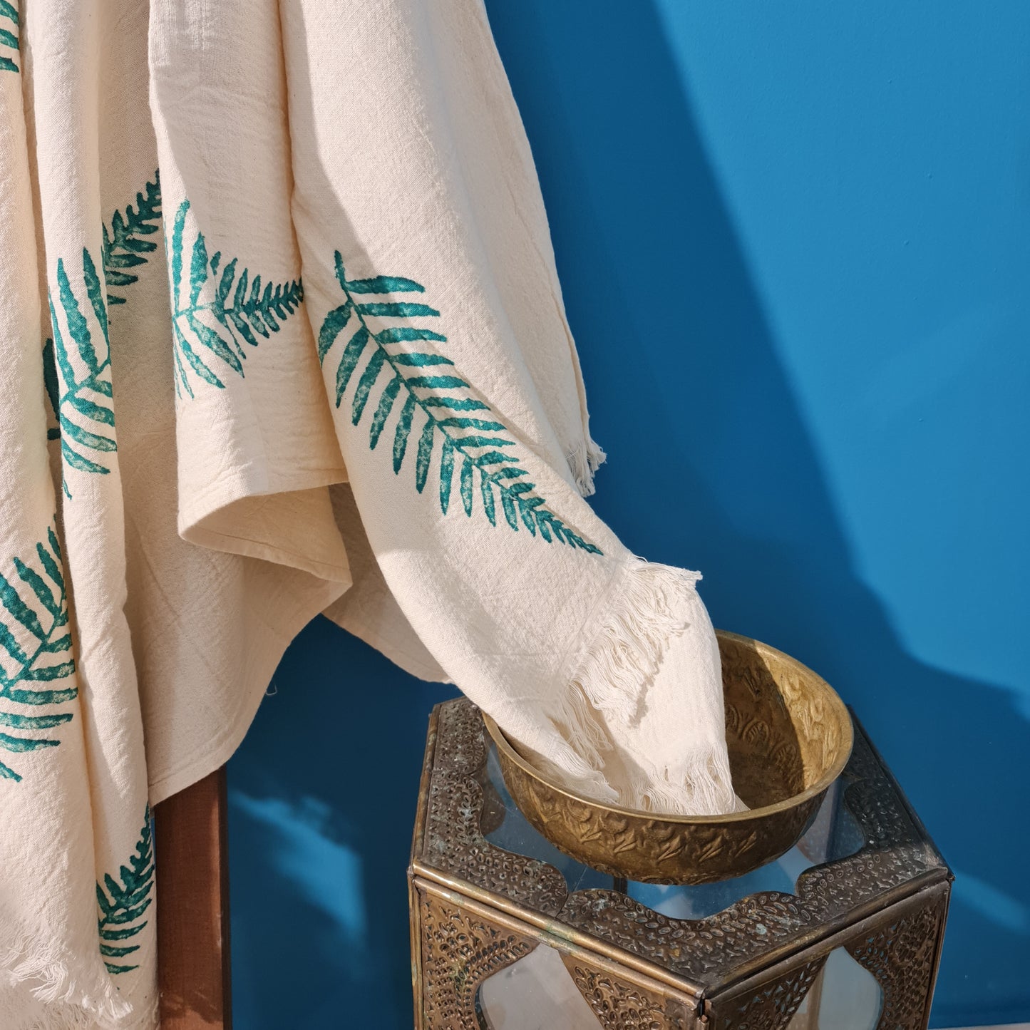 Natural Cotton Turkish Towel Pestemal Leave Design