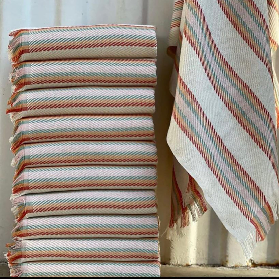 Natural Striped Kitchen Towel