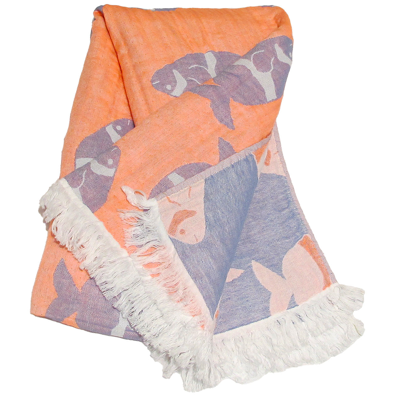 Orange Fish Pestemal Turkish Towel