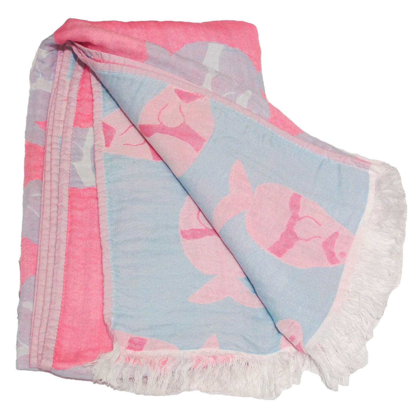 Pink Fish Pestemal Turkish Towel